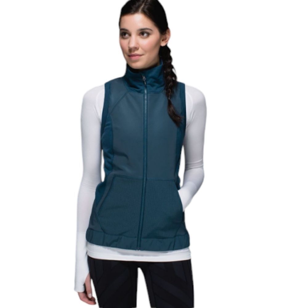 Lululemon Let's Get Visible Vest Reflective Alberta Lake Blue size 6